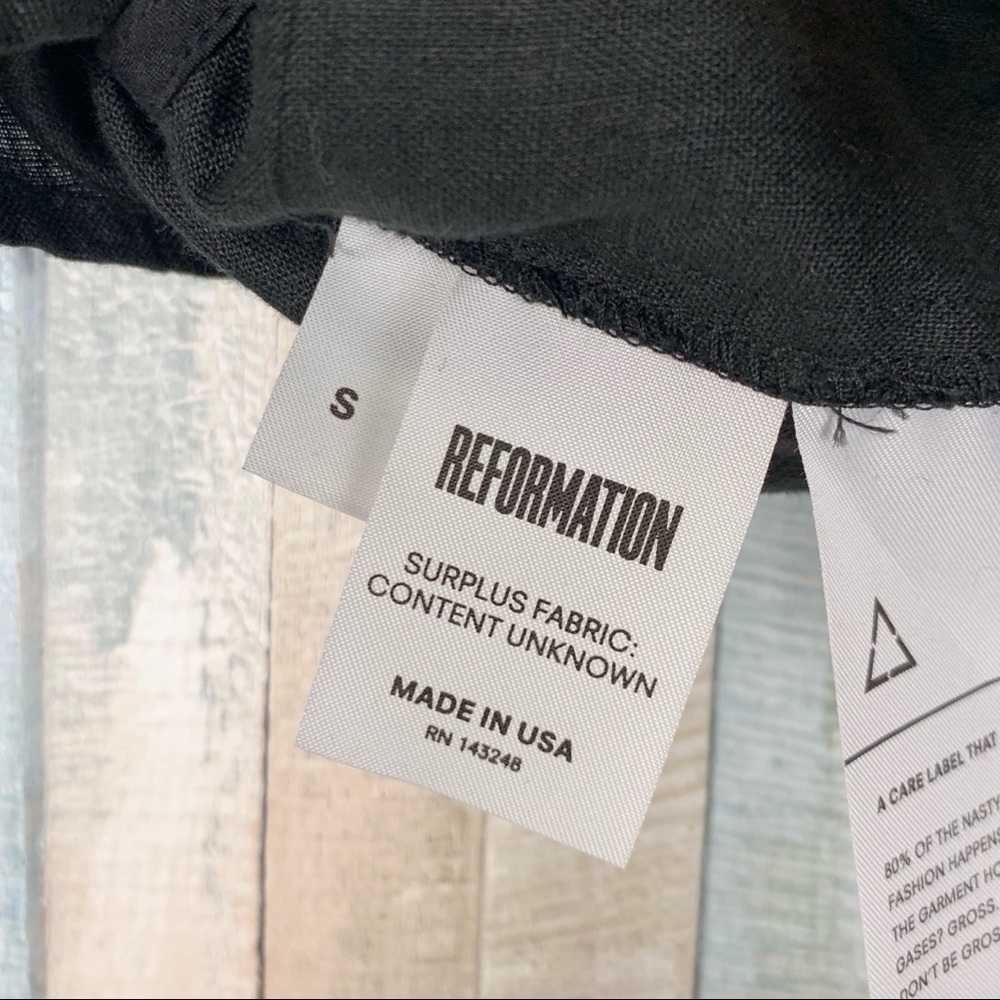 Reformation S Black Angelita Blouse Top Cropped - Picture 6 of 8